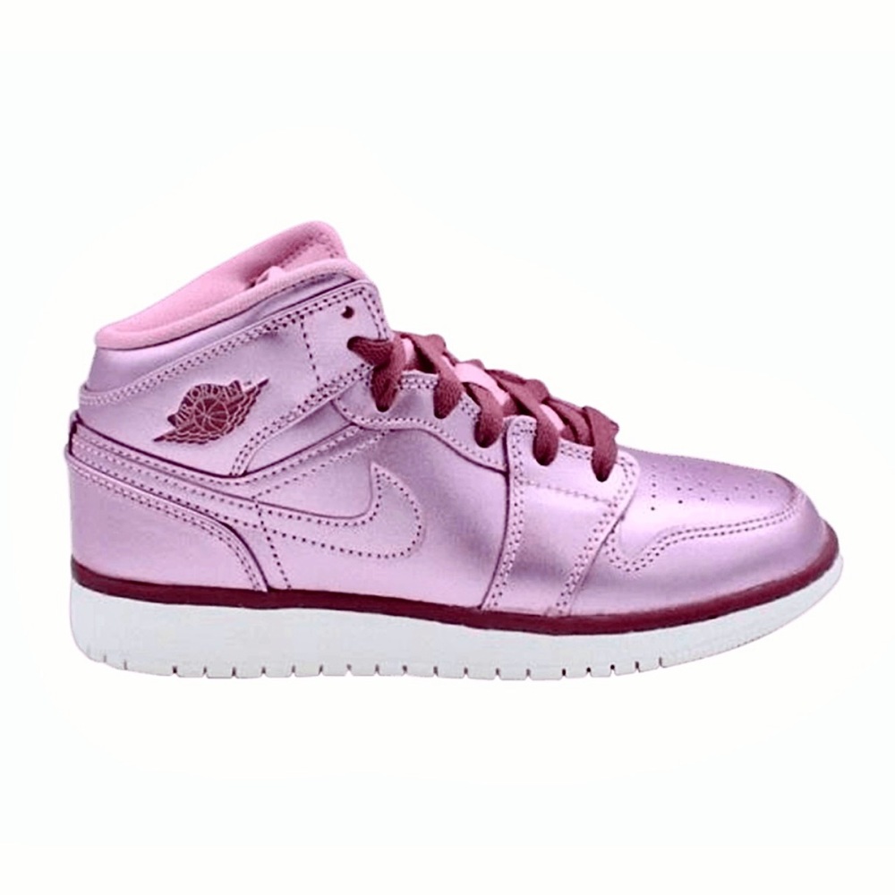 Just In Air Jordan 1 mid metallic Pink Rose GS - Picture 6 of 8